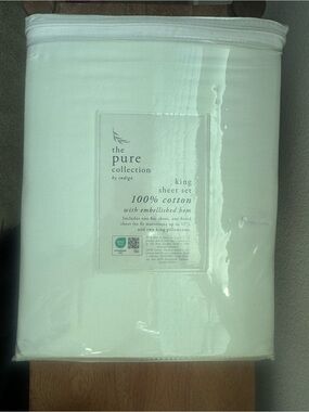 The Pure Collection By Indigo King Sheet Set With Embellished Hem in White
